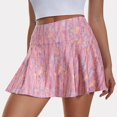 thumbnail image 3 of Aayomet Pleated Skirt Knee Length and Midi A-Line Flowy Skirt | Comfortable Clothes for Women,Pink S, 3 of 5