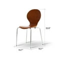 thumbnail image 2 of Livinia No.9 Mid-Century Modern Bentwood Stacking Chairs Set of 2 (Walnut), 2 of 7