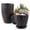 Black Gold, variant on FOUKUS 6 inch Plastic Plant Pots: 5 Pack Indoor Planters with Drainage and Tray Outdoor Flower Pots, Green Gold