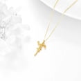 thumbnail image 3 of YAFEINI 14K Yellow Gold Faith Jesus Cross Necklace Religious Script Cross Pendant Necklace Jewelry Mothers Day Gifts for Women Cross Necklace Gifts (Faith), 3 of 6