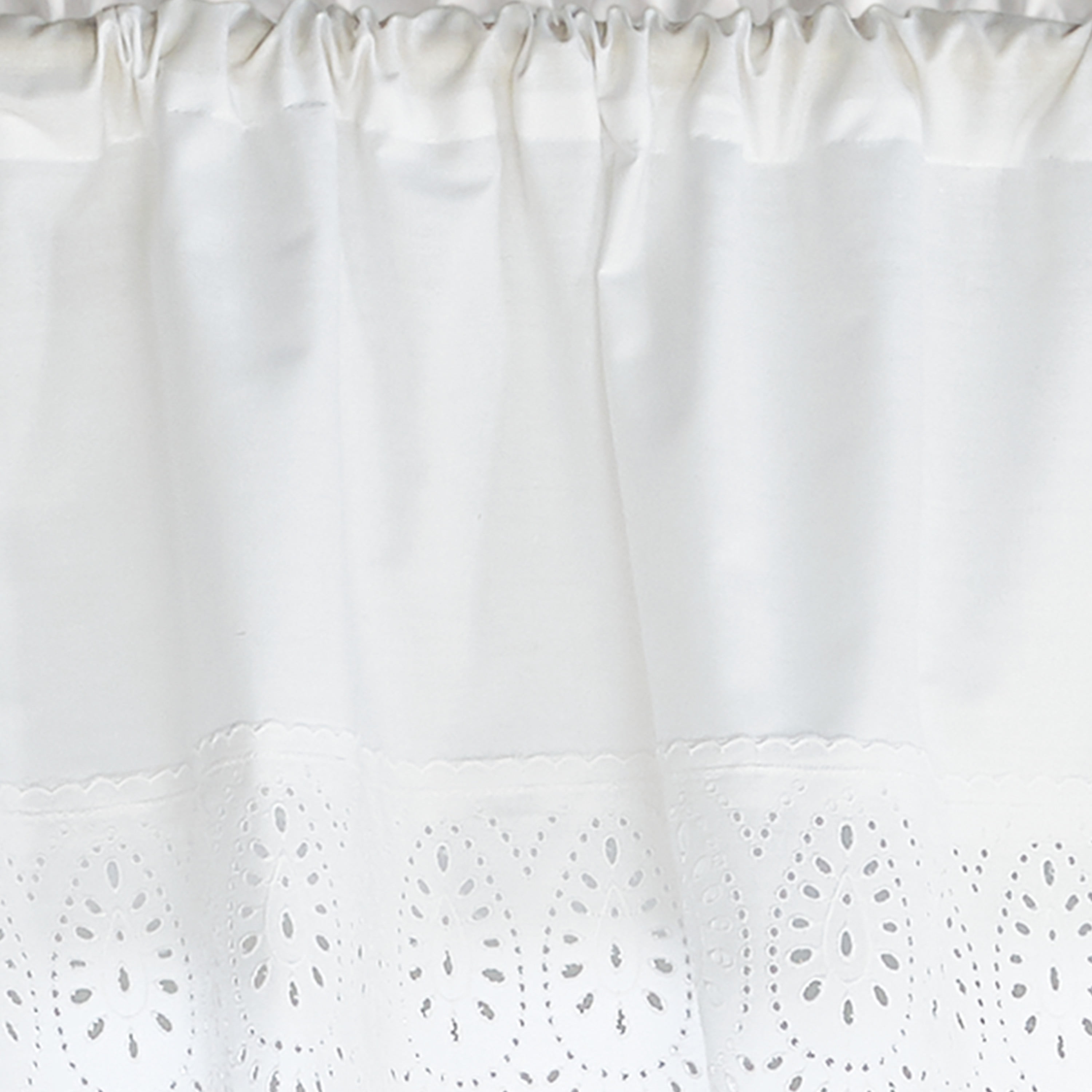 CHF Penny Eyelet 36" Tier Curtain, White