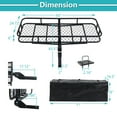 thumbnail image 2 of Folding Cargo Carrier Hitch Mount Set, 500 lbs Capacity, Trailer Hitch Basket with Waterproof Cargo Bag Fits 2" Hitch Receiver, 2 of 7