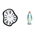thumbnail image 1 of Reloj de lujo acrílico fundido inspirado en la elegante estatua de María. Escultura religiosa única para escritorio, dormitorio u oficina., 1 of 8