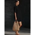 thumbnail image 4 of Women 2 Piece Short Sets Summer Lounge Outfits Sets Short Sleeve Trendy Casual Matching Set Black XXL, 4 of 6