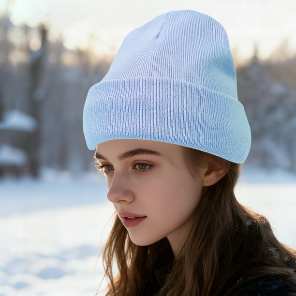 Sombrero de Lana de Poliéster Gorro de Tejido Cálido Del Pelo Protector de las Mujeres