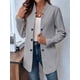thumbnail image 4 of Blazer de Mujer con Cuello Alto, Informal, de Larga, Cruzado, Elegante, para Oficina y Negocios Gris XL, 4 of 9