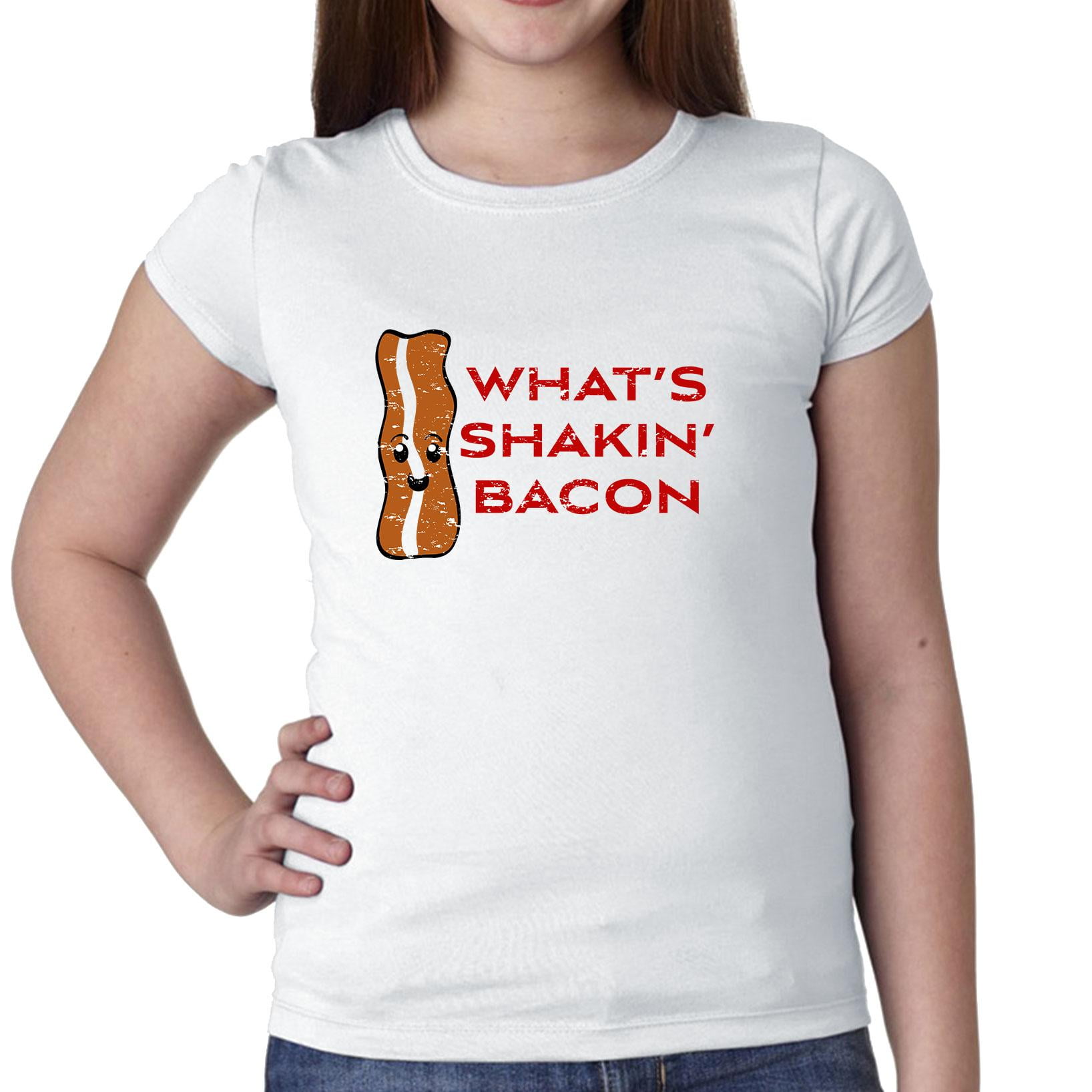 What's Shakin' Bacon Funny Shaking Bacon Love Girl's Cotton Youth T