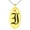 Gold, variant on Stainless Steel Letter I Initial Old English Monogram Engraved Small Oval Charm Pendant Necklace
