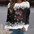 thumbnail image 2 of asdoklhq Clearance Plus Size Christmas Clothing,Women's Fashion Printed Loose T-Shirt Long Sleeves Blouse Round Neck Casual Tops, 2 of 4