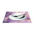 thumbnail image 3 of Purple and Gold Marble 4 PCs Placemats Set Linen Non-Slip Table Mat Rectangular Washable for Dining Kitchen Party 12"x18", 3 of 8