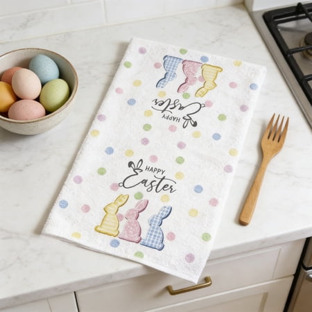 TanSiDing Easter Kitchen Towels Set Super Soft Absorbent Dish Towels Holiday Decor Washcloths for Cooking Baking Dining Table Decorations