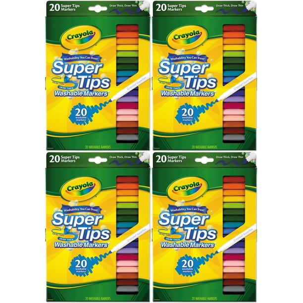 Marcadores Crayola 58-8106 Paquete de 4 con 20 Super Puntas