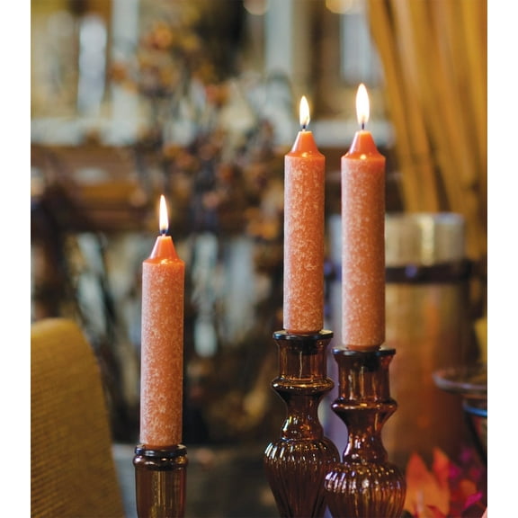 ROOT Candles Unscented Timberline™ Collenette Taper Candles, 7-Inch Tall, Box of 4, Rust