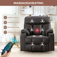 thumbnail image 4 of Bonzy Home Reclining Chair Heated Massaging Lift Chair Recliner with Cup Holder and USB, Brown(Set of 2), 4 of 9