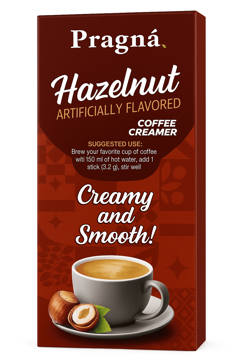 Pragna Sugar Free, Hazelnut Coffee Creamer, 12 On-The-Go Packets