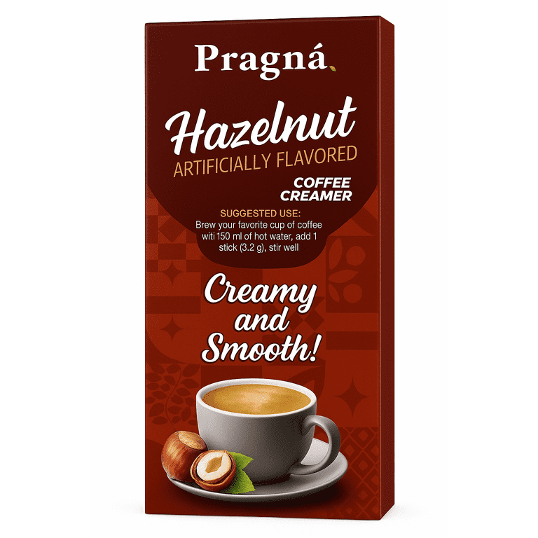 Pragna Sugar Free, Hazelnut Coffee Creamer, 12 On-The-Go Packets