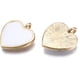 thumbnail image 2 of 10 colgantes de aleación esmaltada con forma de corazón en oro claro, decoración con dijes de metal blanco., 2 of 3