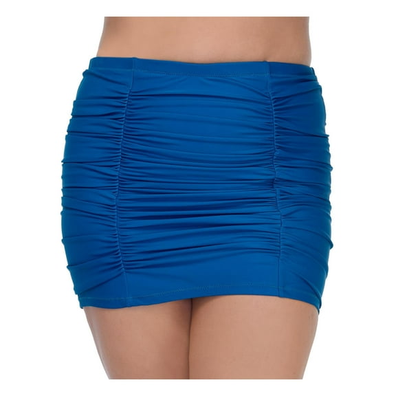 Raisins Womens Plus Shirred Skirt Swim Bottom Separates