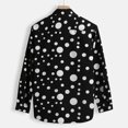 thumbnail image 5 of TIHLMK T-Shirts Blouse Men's Fashion Loose Casual Long-sleeved Polka Dot Printed Shirt Top Blouse Black, 5 of 9