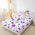 thumbnail image 3 of Manfei Purple Cheerleader Full Size Sheets For Kids,Cute Stars Bow Print Bed Sheets For Girls,4pcs, 3 of 6