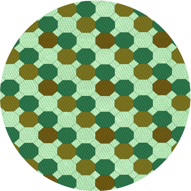 Ahgly Company Tapis d'Intérieur Ronds Transitionnels Vert Pâle Lavables à la Machine, 3 Pieds Rond
