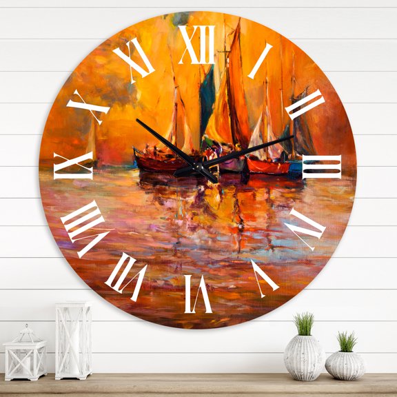 Designart 1 in Quartz Coastal Wall Clock