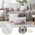 thumbnail image 6 of Pink Pumpkin Outdoor Waterproof Pillow Covers, Thanksgiving Fallen Leaves Autumn Stripe Decorative Square Throw Pillowcase Sofa Cushion Sham for Patio/Couch/Chair, 24"x24" 2 Pack, 6 of 8