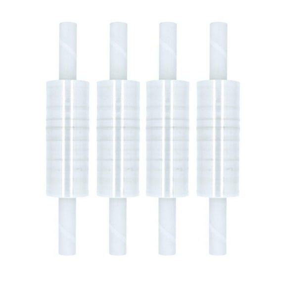 SSBM Stretch Wrap with Extended Core Handles 20 Inch x 1000 Feet 63 Gauge 4 Rolls Clear Plastic Shrink Film for Packaging