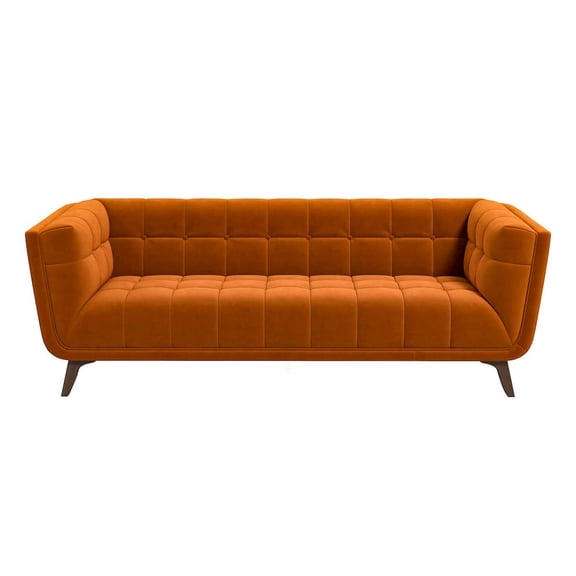 Ashcroft Furniture Addison Large Burnt-Orange Velvet Sofa