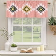 thumbnail image 2 of Pink Black Yellow Boho Curtain Valances for Windows, Kitchen Valance Window Treatments Panel 2 Pack, Simple Romantic Abstract Geometric Rod Pocket Short Curtains for Bathroom Bedroom 42 x 12 Inch, 2 of 8