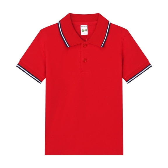 ZXLBBD Kids Cool Summer Short Sleeve Polo Shirts for Boys with Classic Collared Lightweight Breathable Loose Top Stylish Outdoor