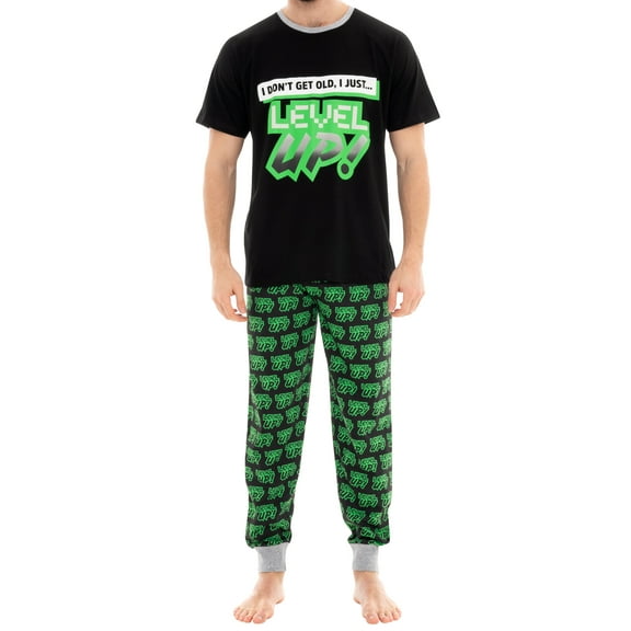 Harry Bear Mens Gaming Level Up Short Sleeve Pajamas Sizes S-XXL