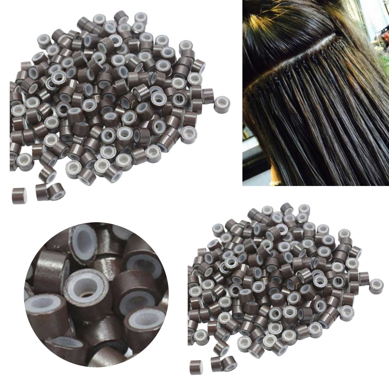 Knotted Headbands and Hair Extension Beads Set with Silicone Micro Rings 5/6mm Silicone Lined Micro Rings Link Crimp Beads Hair  main image 4