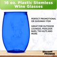 thumbnail image 3 of Plastic Stemless Wine Glasses 16 oz. Set of 10, Bulk Pack - BPA Free, Great for Outdoor Lounges, Poolside, Parties and Other Events - Blue, 3 of 5