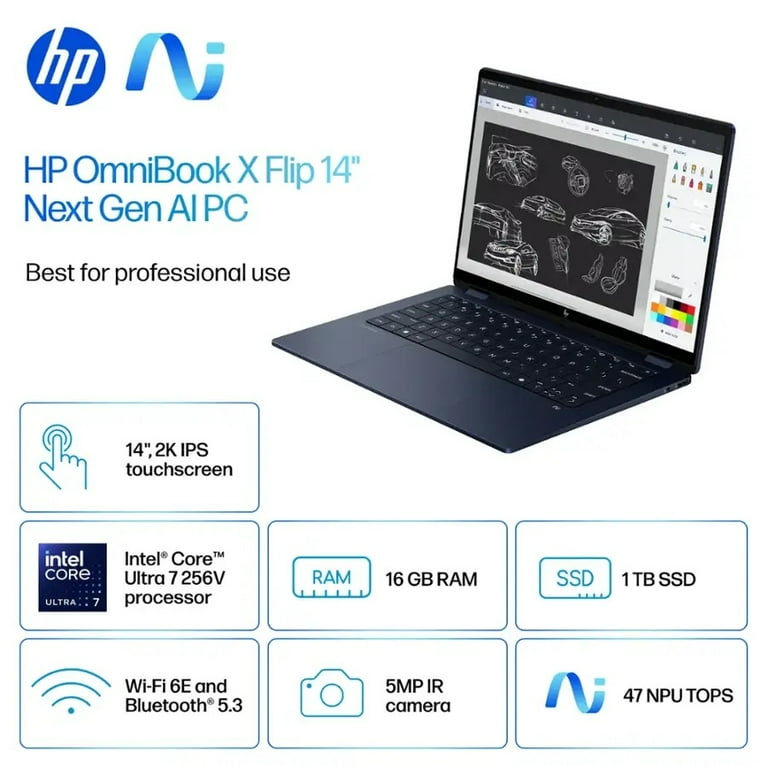 HP - OmniBook X Flip 2-in-1 - Copilot+ PC - 14