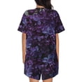 thumbnail image 3 of Bingfone Lilac Print Pajamas Sets for Women Soft Short-Sleeved Pjs with Lounge Shorts Two Piece Sleepwear, 3 of 8