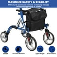 thumbnail image 5 of Yeshouse Lightweight Aluminum 2-in-1 Rollator Walker & Transport Chair, Dual Brake System, Removable Storage Bag, 5 of 8