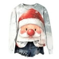 thumbnail image 5 of Kaprioy Womens Cute Christmas Sweatshirts Long Sleeve Tops Pullover Sweatshirts Christmas Interested Holiday Crewneck Fall Fashion Clothing Light Gray, M, 5 of 6