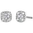 thumbnail image 3 of 14K White Gold Princess Round Diamond Soleil Cluster Stud 5.75mm Earrings 1/4 CT, 3 of 5