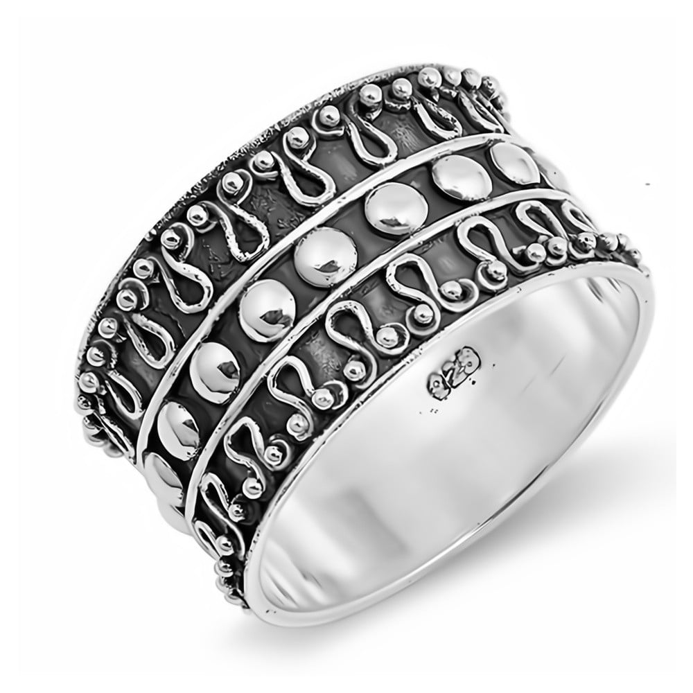 Glitzs Jewels 925 Sterling Silver Bali Ring Jewelry Gift 
