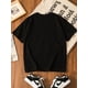 thumbnail image 3 of Black Round Neck Short Sleeve Youth T-Shirt. Colorful Font "iN MY Third Grade eRa", with Smileys, Hearts, Stars, Casual Style, 100% Cotton, Non-Deformable, easy to Care for, for Daily Wear, 3 of 6