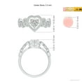 thumbnail image 4 of ANGARA Natural Diamond Heart Ring with Leaf Motifs in 14K White Gold for Women (Size-2.3mm| Color-I-J| Clarity-I1-I2) | April Birthstone, Anniversary, Jewelry Gift for Women | Natural Diamond Ring, 4 of 8
