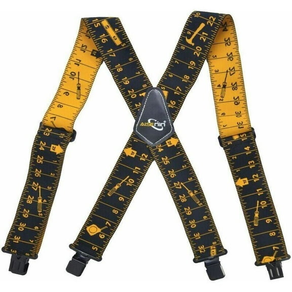 Heavy Duty Work Tool Suspenders, Suspenders with Strong Clips, Adjustable Suspenders, Comfortable Suspenders for Men, Women, Clear Ladder.