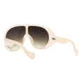 thumbnail image 3 of Oversized Goggle Style Sunglasses Unisex Round Shield Shades UV 400 Beige, Brown, 3 of 4