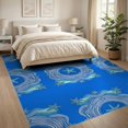 thumbnail image 3 of ODIKA 8'x10' Washable Area Rug Durable, Non-Slip Starfish Ocean Nautical Seashell Wave Stripe Bathroom Seafoam for Living Room, Under Sectional, Family Room, 3 of 7