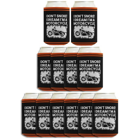 

ThisWear Gag Gift I Don t Snore I Dream I m a Motorcycle Novelty Gift 12-Pack Can Drink Coolers Coolies Multi
