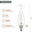 thumbnail image 5 of (2 pack) Better Homes & Gardens B10 LED Vintage Light Bulb, 4 Watts (40W Equivalent), Daylight, Thin Filament, E26, 4PK, 5 of 11