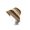 Brown, variant on Women's Multi colored Stripe Straw Bucket Sun Hat