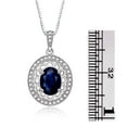thumbnail image 5 of RYLOS Matching Jewelry Set Sterling Silver Princess Diana Inspired Ring & Pendant Necklace. Gemstone & Diamonds, 8X6MM Sapphire September Birthstone; Size 6, 5 of 7