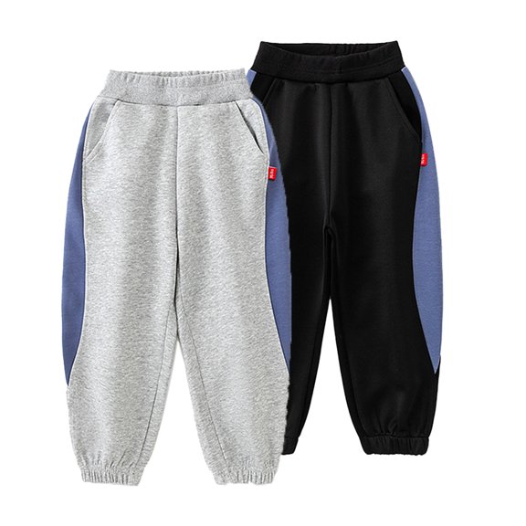 Esaierr 3-15T Kids Baby Boys Girls Fall Winter Splice Sweat Pants Toddler Cotton Drawstring Sweatpants Student Jogger Casual Pants